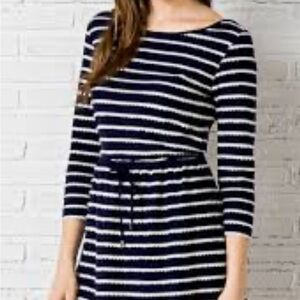 Navy and White Striped Women's Dress 👗🛍️❤️